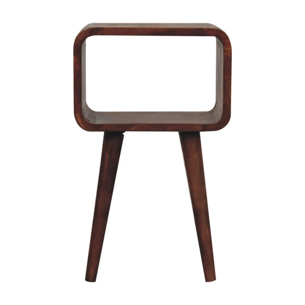 Mini Honey Caramel Curved Open Bedside
