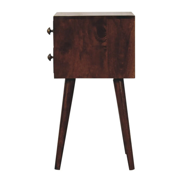 Mini 2 Drawer California Walnut Bedside