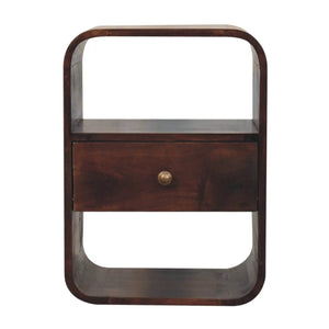 California Walnut Curved Edge Bedside — premium furniture at Living with Luxury