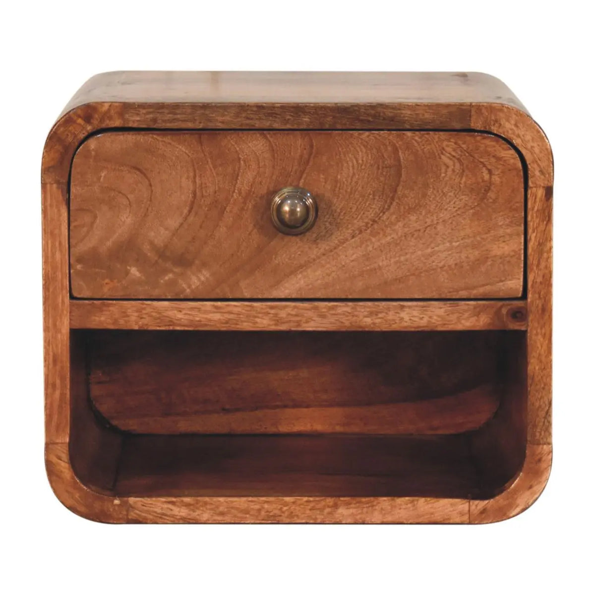 Mini Honey Caramel Wall Mounted Bedside Open Slot