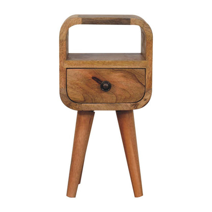 Extra Mini Oakish Curve Open Slot Bedside - Living with Luxury