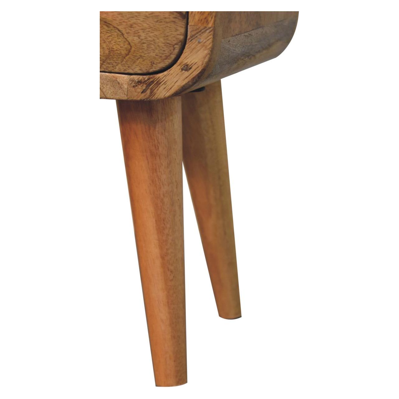 Extra Mini Oakish Curve Open Slot Bedside - Living with Luxury