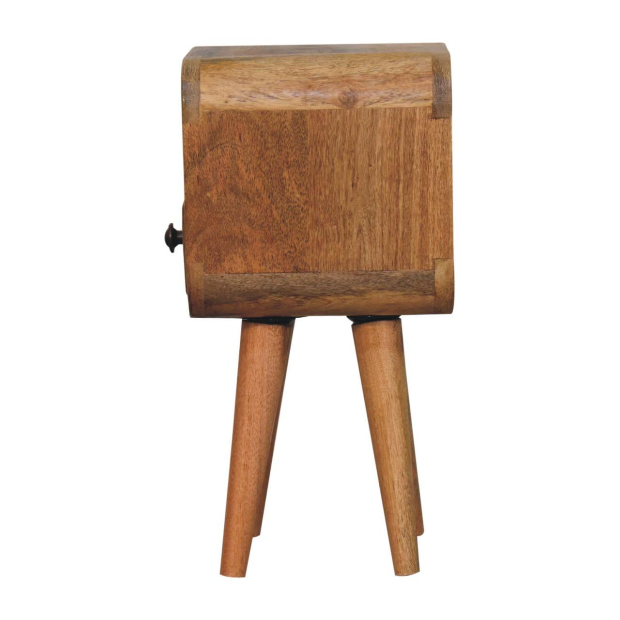 Extra Mini Oakish Curve Open Slot Bedside - Living with Luxury