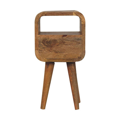 Extra Mini Oakish Curve Open Slot Bedside - Living with Luxury