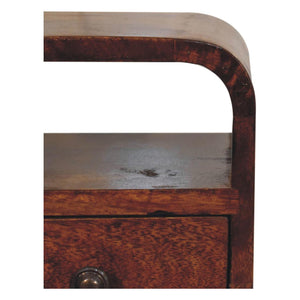 Extra Mini Chestnut Curve Open Slot Bedside