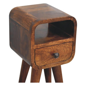Extra Mini Chestnut Curve Open Slot Bedside