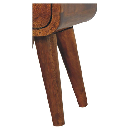 Extra Mini Chestnut Curve Open Slot Bedside - Living with Luxury