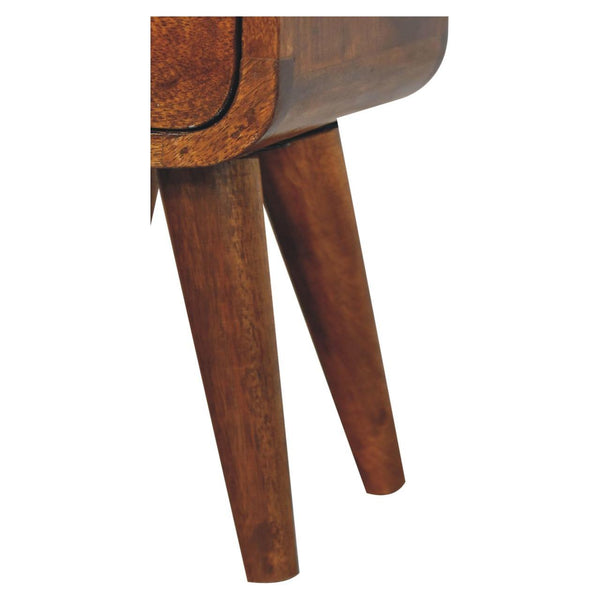 Extra Mini Chestnut Curve Open Slot Bedside