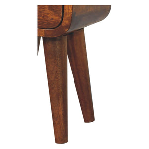 Extra Mini Curved Chestnut Bedside