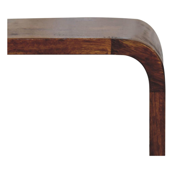 Extra Mini Minimalist Open Curved Chestnut Bedside