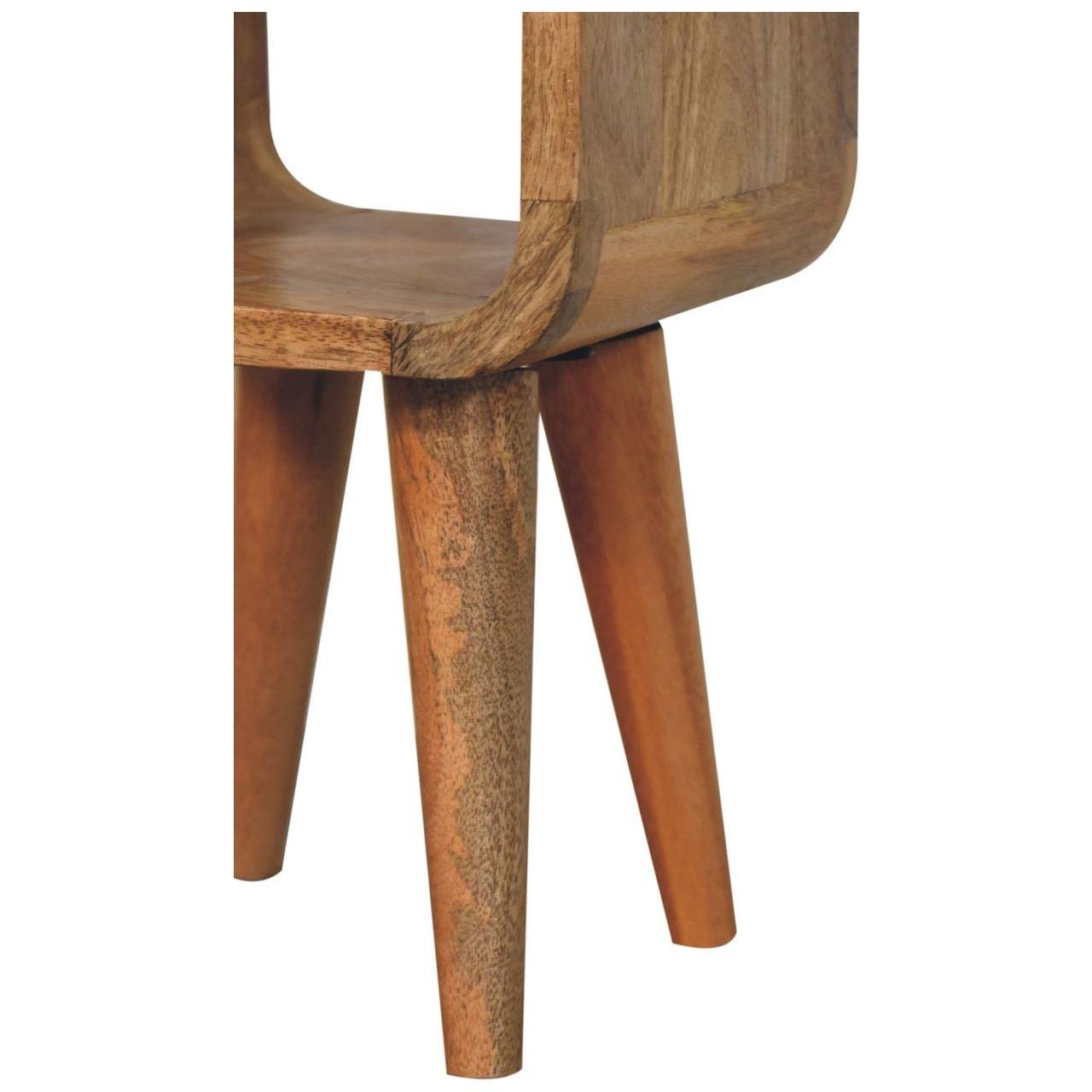 Extra Mini Minimalist Open Curved Oak-ish Bedside - Living with Luxury