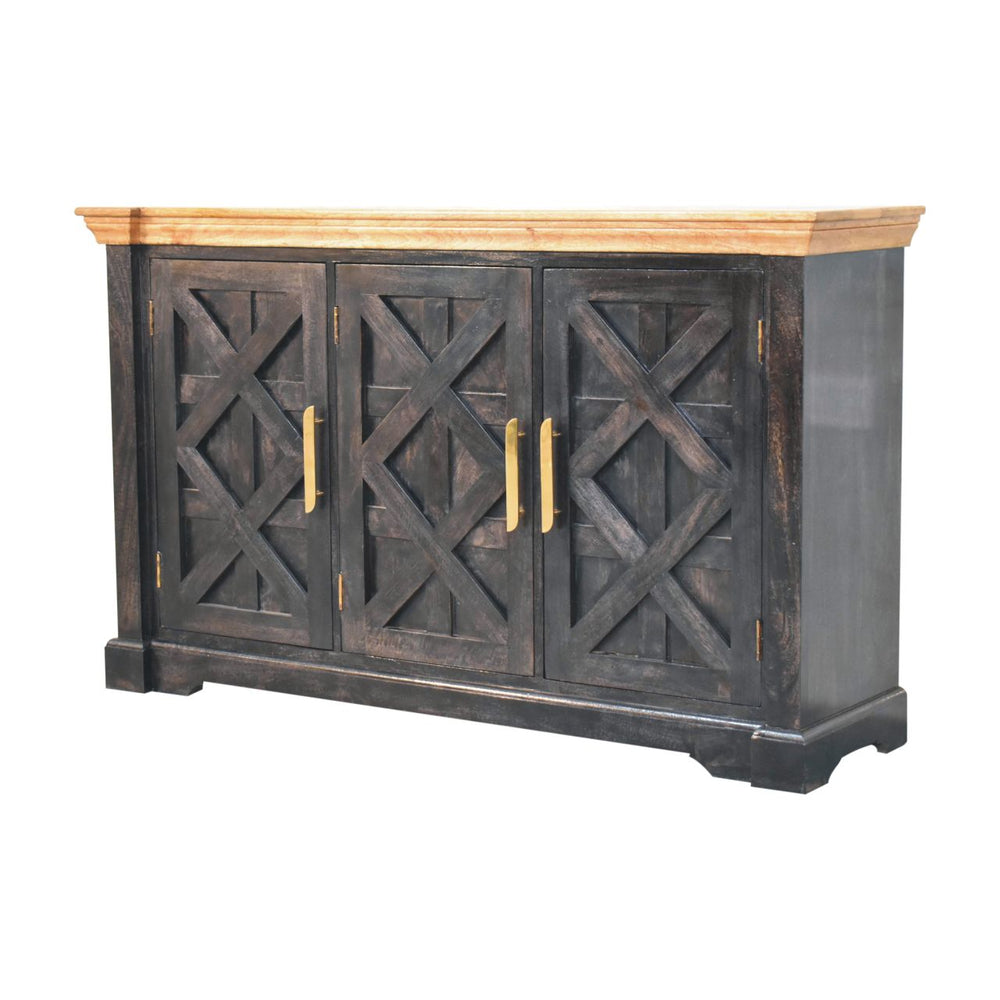 Regal Ash Black Rustic Sideboard - Living with Luxury