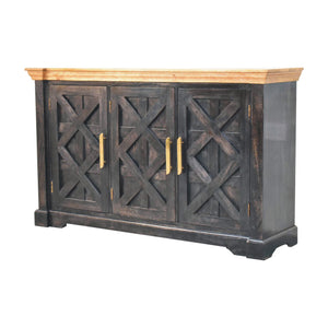 Regal Ash Black Rustic Sideboard - Living with Luxury