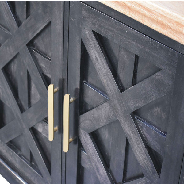 Regal Ash Black Rustic Sideboard - Living with Luxury