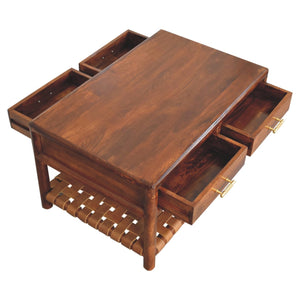 Regency Woven Console Table with 2 drawers