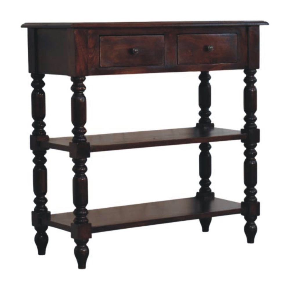 Turned legs Cherry Side Table - Living with Luxury