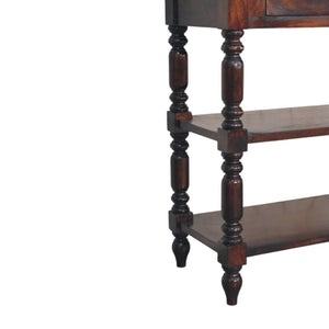 Turned legs Cherry Side Table - Living with Luxury