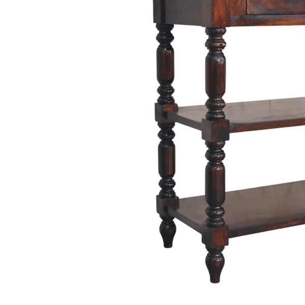 Turned legs Cherry Side Table - Living with Luxury