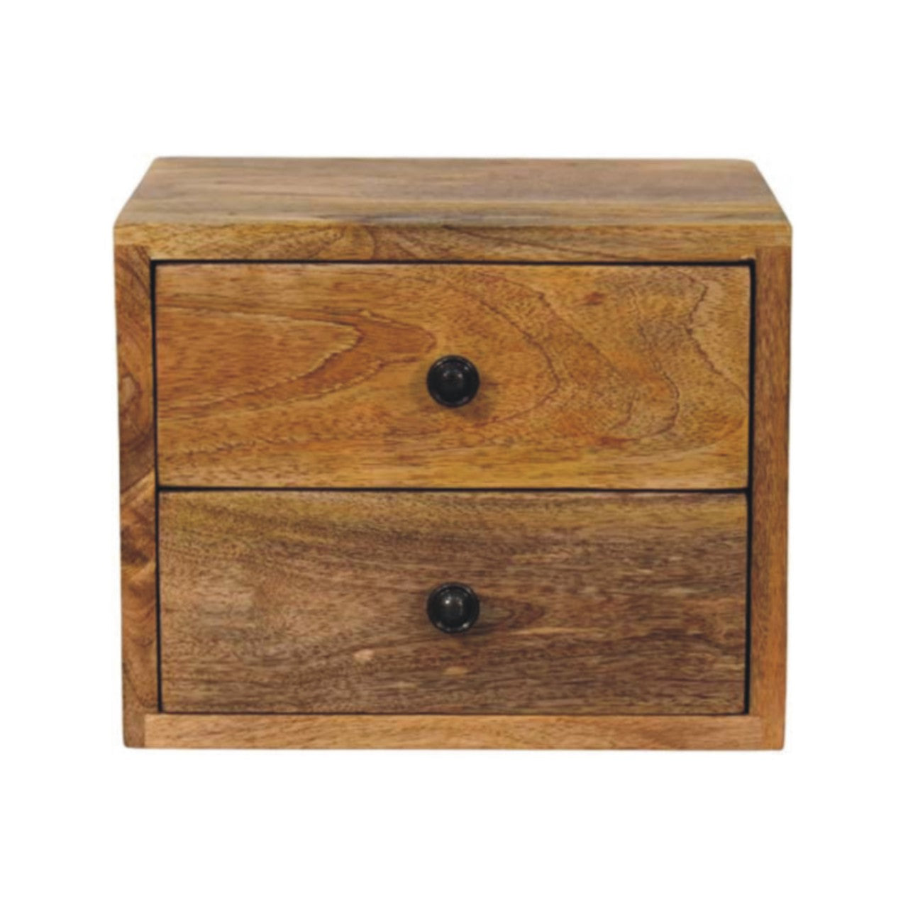 Solis 2-Drawer Oak-ish Wall Mounted Nightstand - Living with Luxury