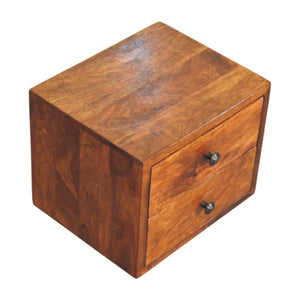 Solis 2-Drawer Chestnut Wall Mounted Nightstand