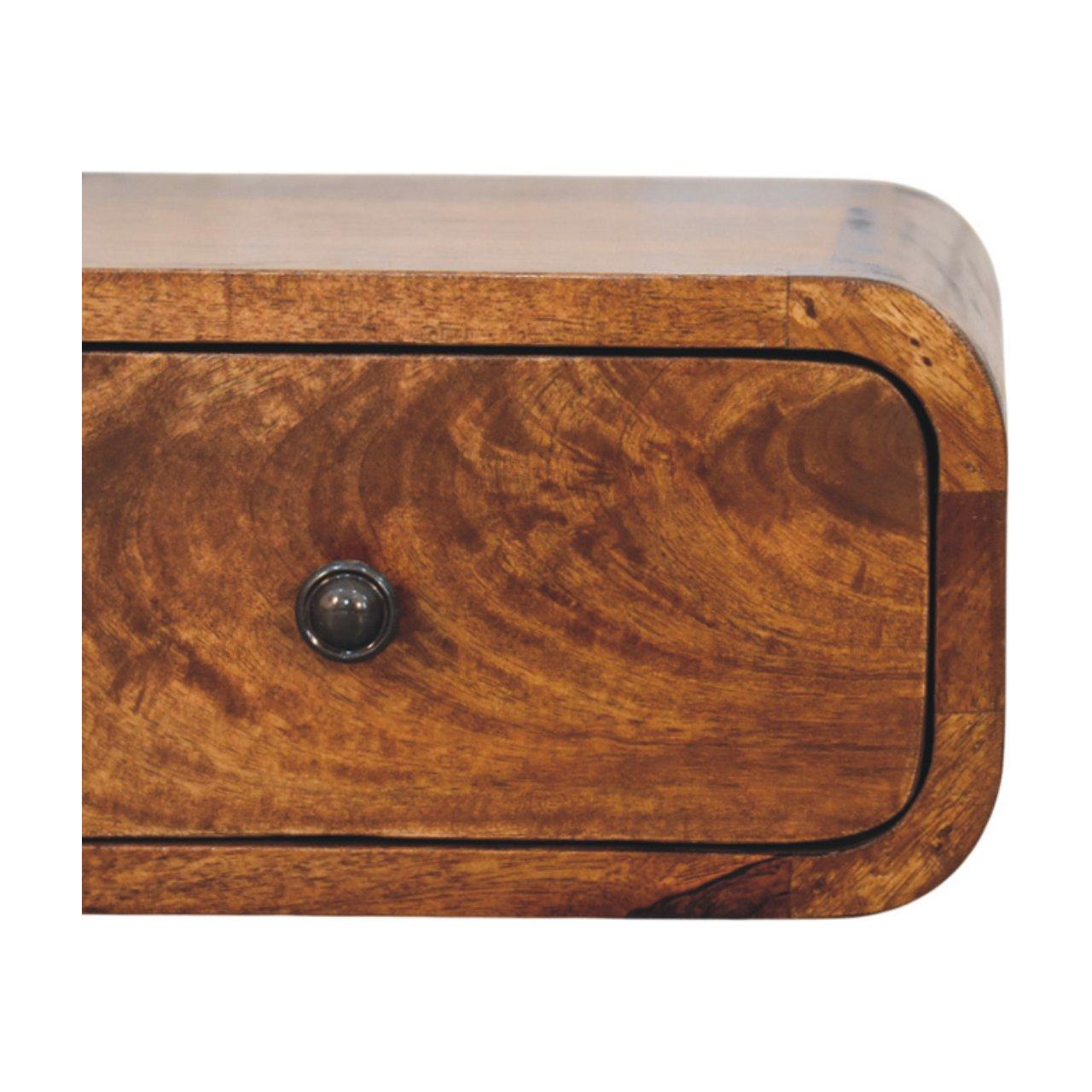 Avora Mini Wall-Mounted Chestnut 1 Drawer Nightstand - Living with Luxury
