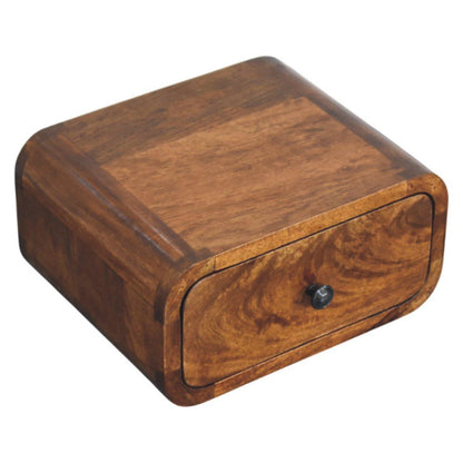 Avora Mini Wall-Mounted Chestnut 1 Drawer Nightstand - Living with Luxury