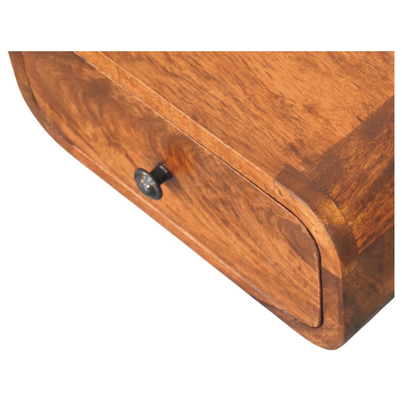 Avora Mini Wall-Mounted Chestnut 1 Drawer Nightstand - Living with Luxury