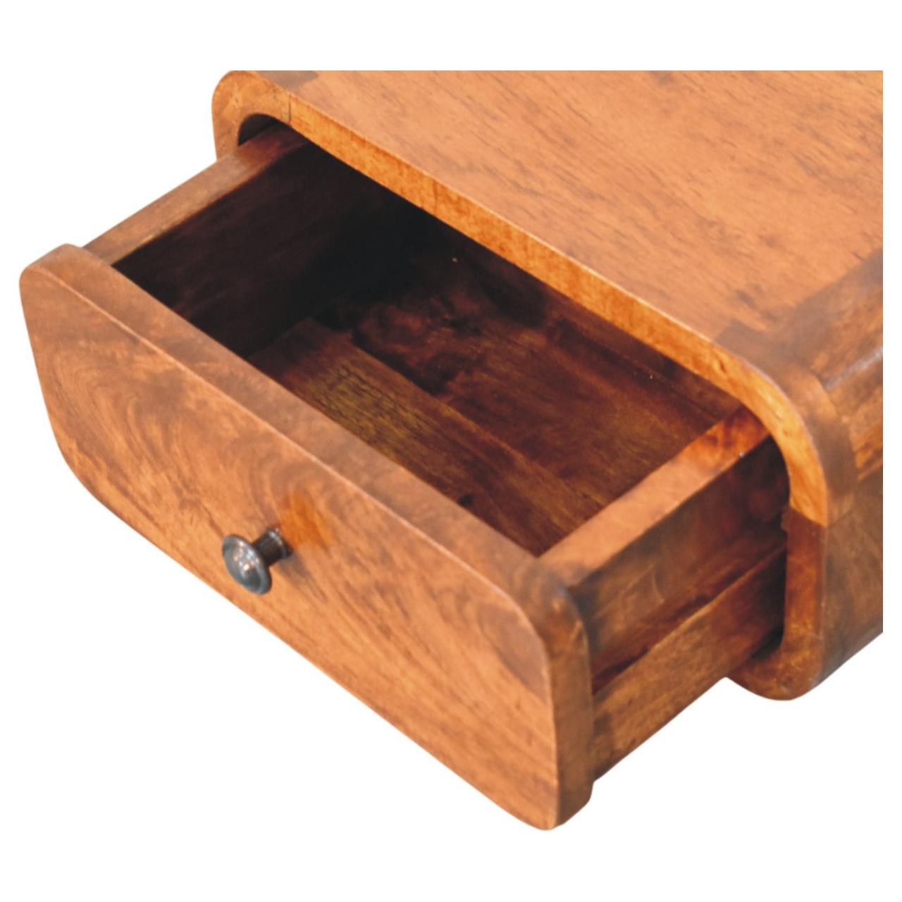 Avora Mini Wall-Mounted Chestnut 1 Drawer Nightstand - Living with Luxury