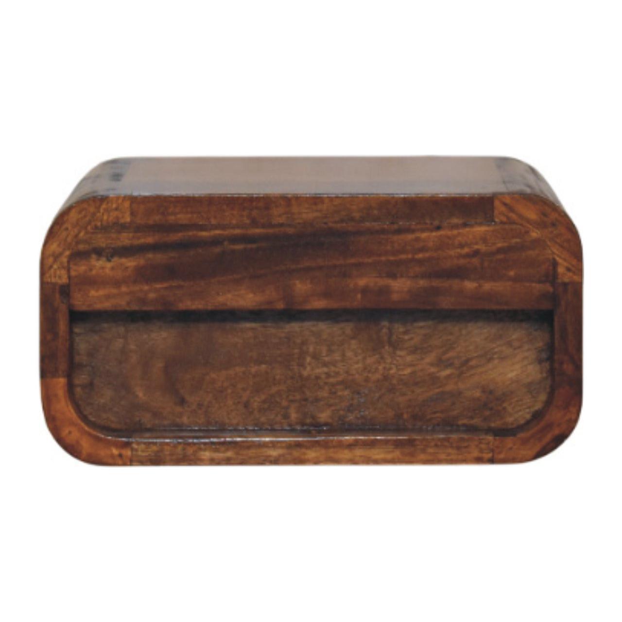 Avora Mini Wall-Mounted Chestnut 1 Drawer Nightstand - Living with Luxury