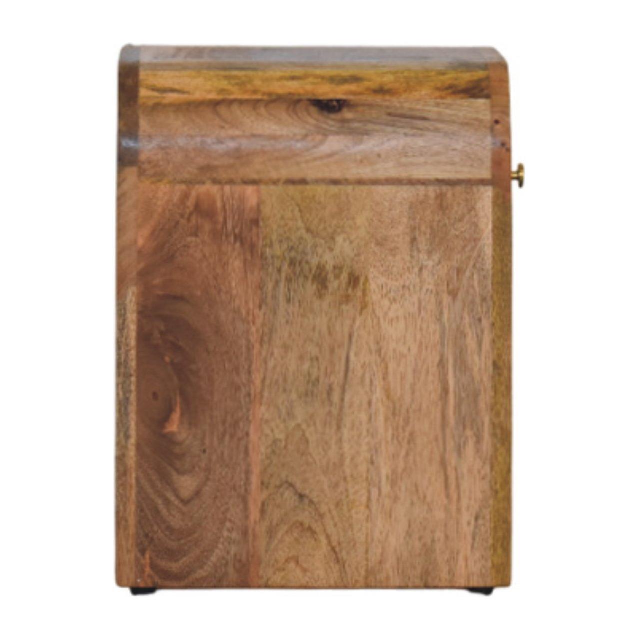 Mini Darcy Oak-ish Nightstand with Curved Edges - Living with Luxury