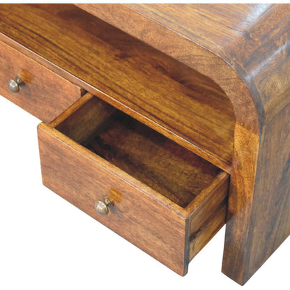 Darcy 3 drawer Open Shelf Chestnut Media unit - Living with Luxury