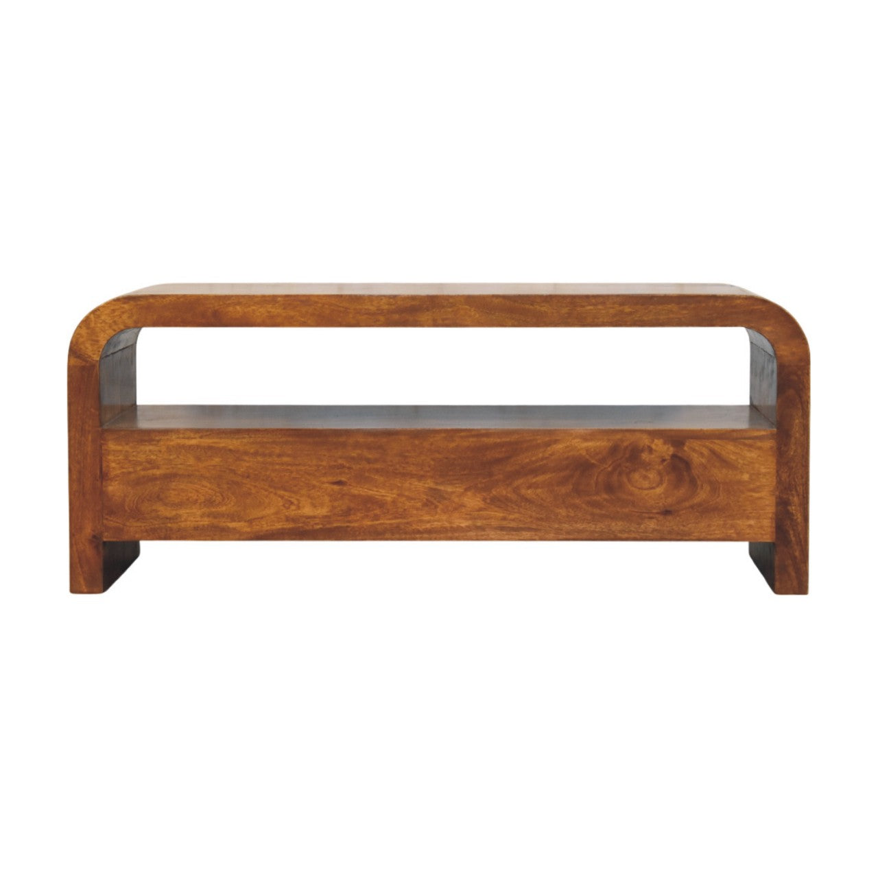 Darcy 3 drawer Open Shelf Chestnut Media unit - Living with Luxury