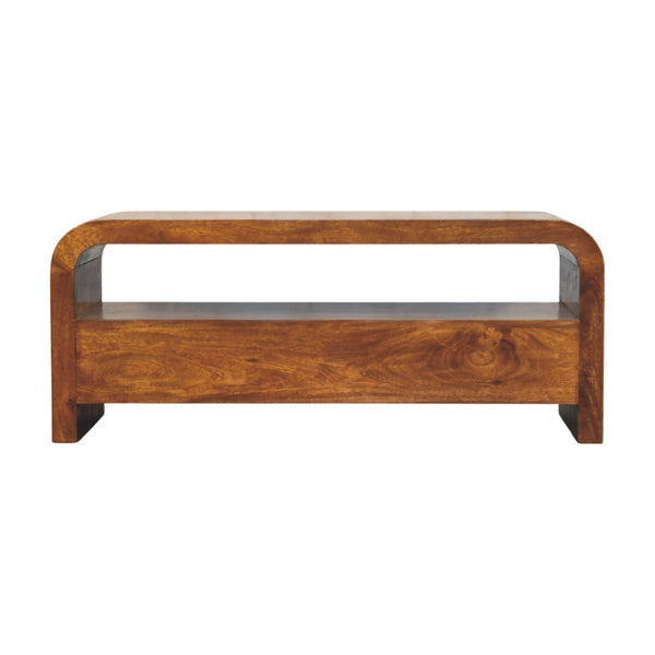 Darcy 3 drawer Open Shelf Chestnut Media unit