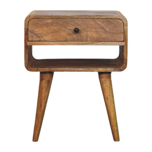 Avora Oak-ish Nightstand with Drawer and open slot