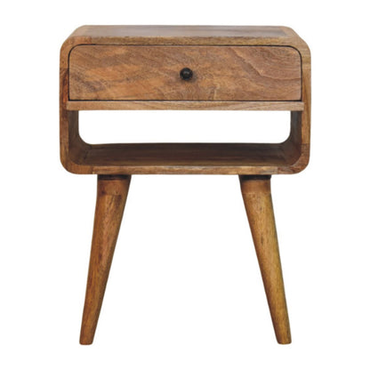 Avora Oak-ish Nightstand with Drawer and open slot - Living with Luxury