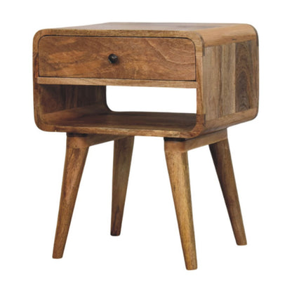 Avora Oak-ish Nightstand with Drawer and open slot - Living with Luxury