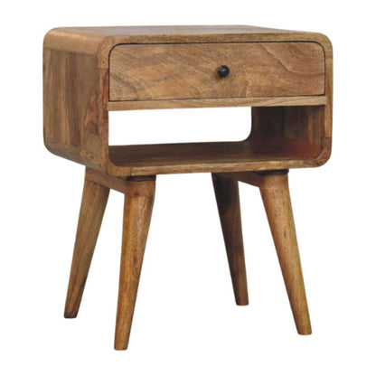 Avora Oak-ish Nightstand with Drawer and open slot - Living with Luxury