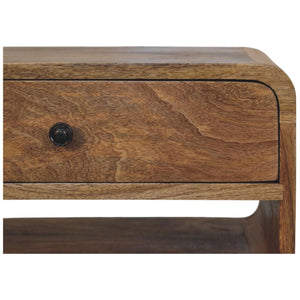 Avora Oak-ish Nightstand with Drawer and open slot