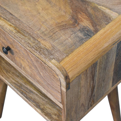 Avora Oak-ish Nightstand with Drawer and open slot - Living with Luxury