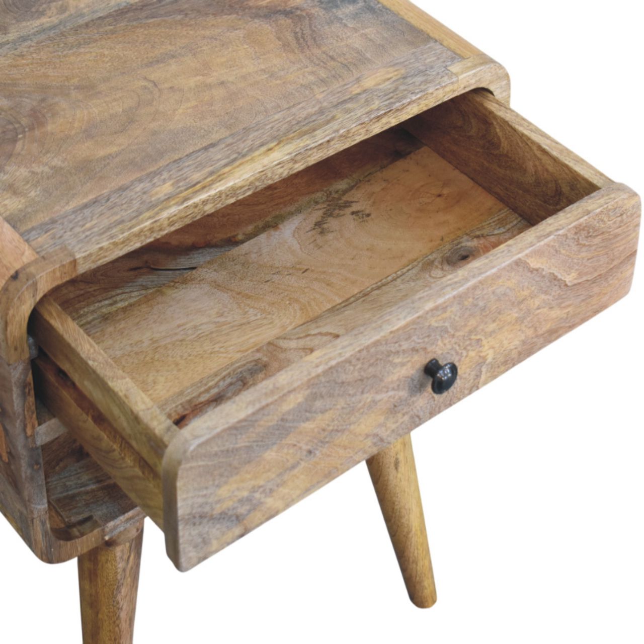 Avora Oak-ish Nightstand with Drawer and open slot - Living with Luxury