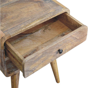 Avora Oak-ish Nightstand with Drawer and open slot