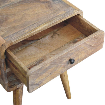 Avora Oak-ish Nightstand with Drawer and open slot - Living with Luxury