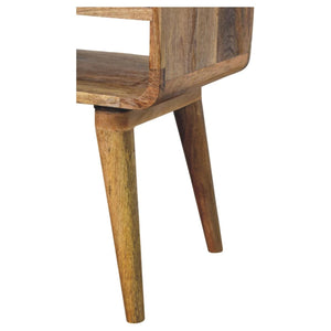 Avora Oak-ish Nightstand with Drawer and open slot