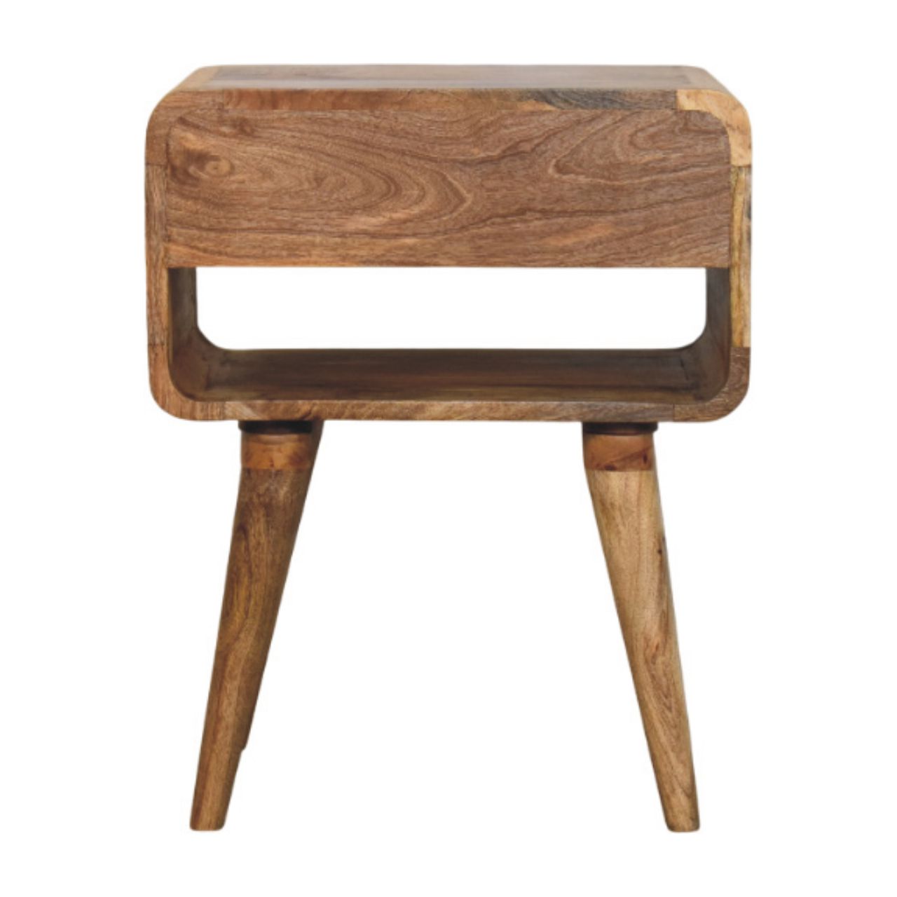 Avora Oak-ish Nightstand with Drawer and open slot - Living with Luxury