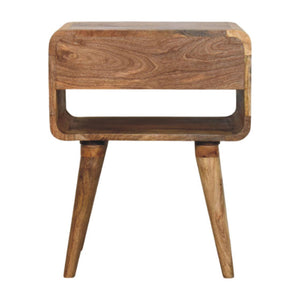 Avora Oak-ish Nightstand with Drawer and open slot