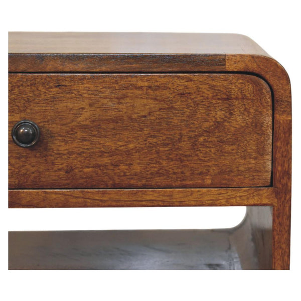 Avora Chestnut Nightstand with Drawer and open slot