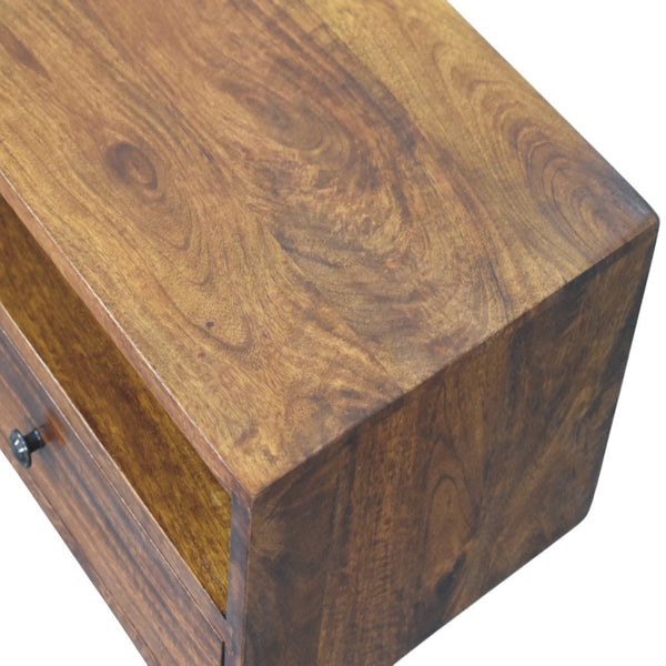 Lunar 2 Drawer Chestnut Wall Mounted Media Unit