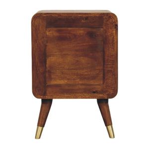 Avora Brass Embossed 2 Drawer Chestnut Nightstand
