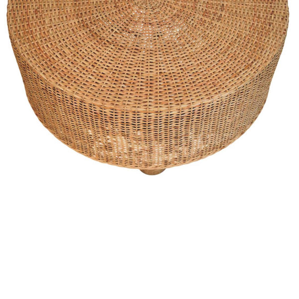 Regency Round Woven Coffee Table with Ball Feet - Living with Luxury