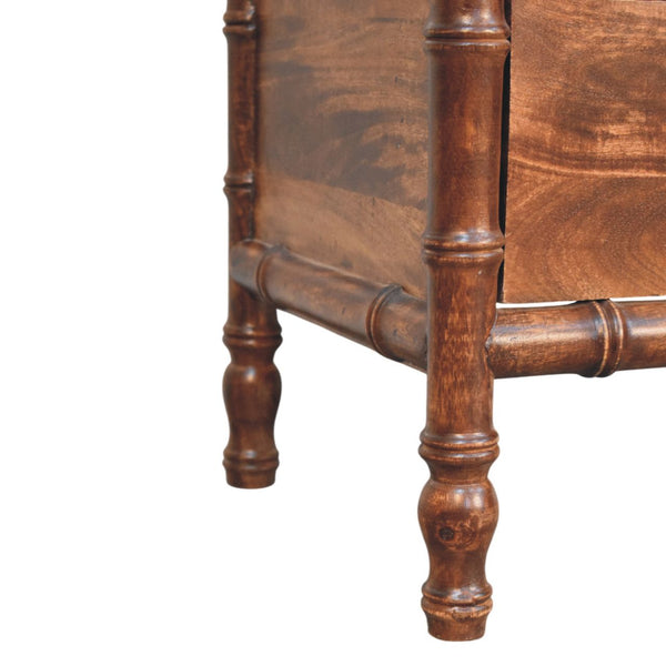Bamboo Frame Nightstand in Roasted Almond